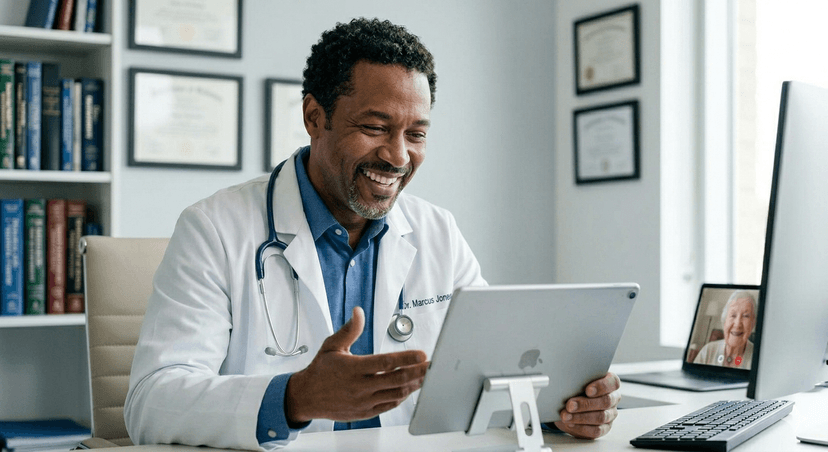 Doctor telemedicine consultation